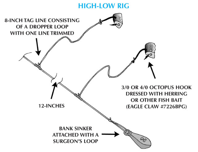 Fishing Hi Lo Bottom Rig Single Dropper Loop 30 Lb Mono, 59% OFF